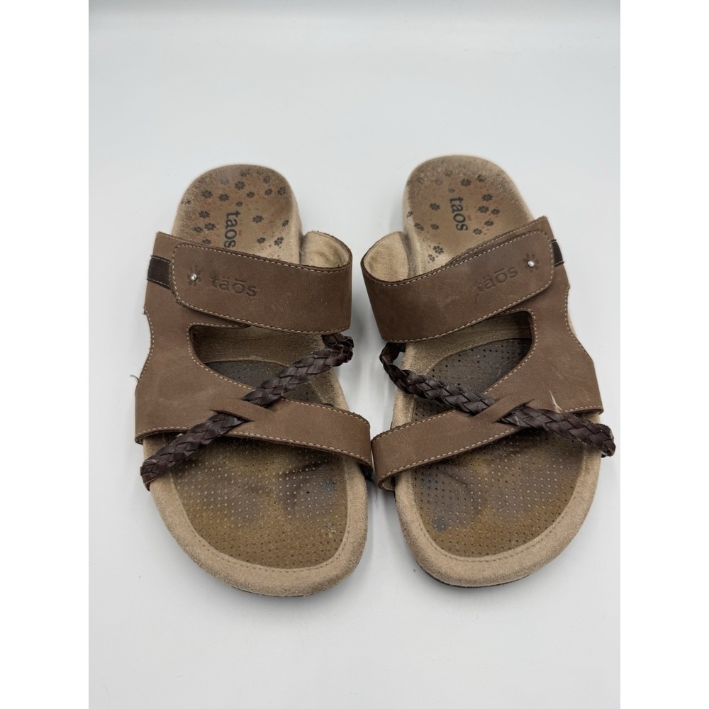 TAOS Skip Sandals Woman's Sz 7 Brown Black Comfort